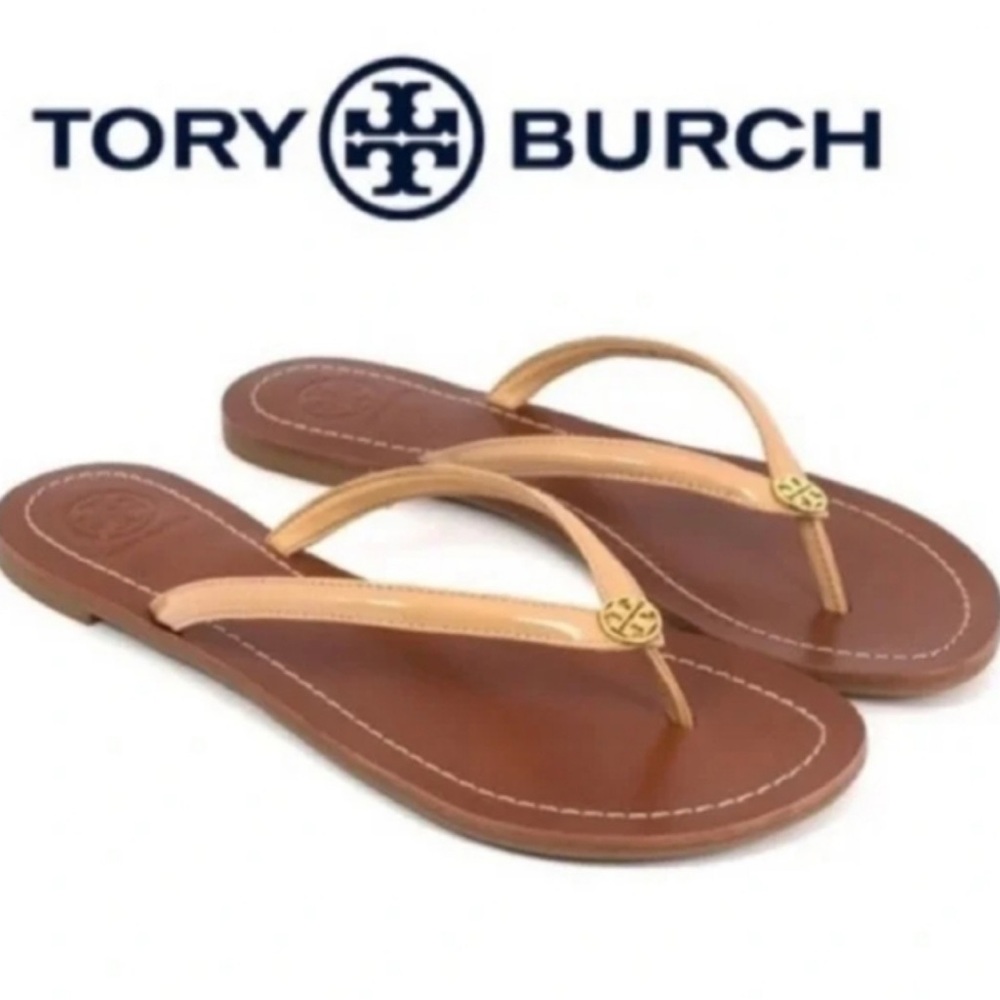 Tory Burch Tan Sandals Elegant Leather Design